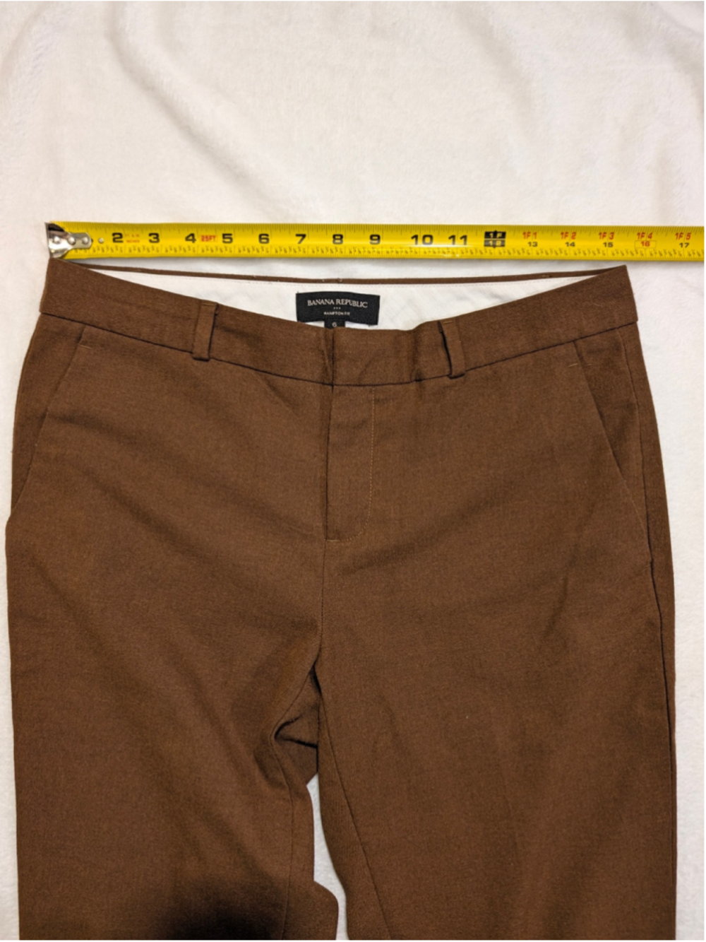 Banana Republic Hampton Fit Trousers Brown Size 6 ankle - Picture 6 of 11